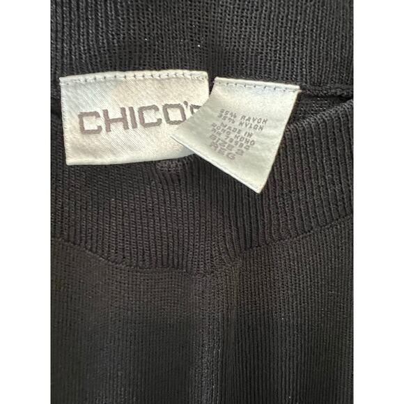 Chicos Rayon Knit Wide Leg Pants Black L - Picture 4 of 5